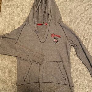Women’s Wisconsin v-neck hoodie